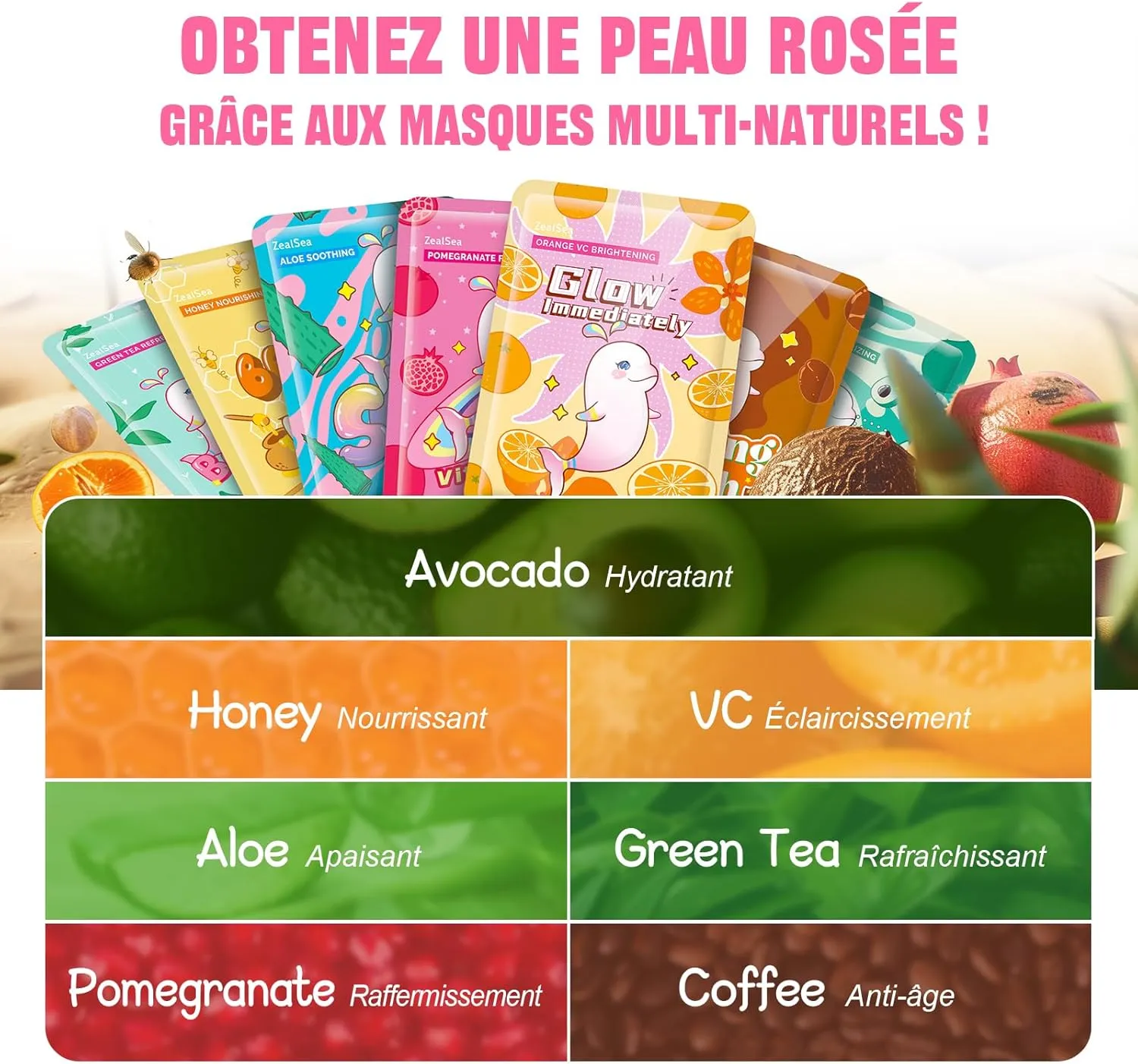 Zealsea Pack 7 masques au choix